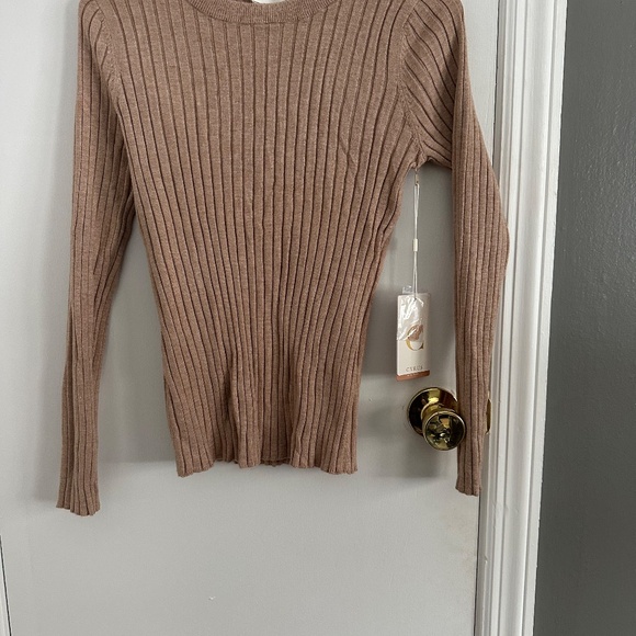 NWT Cyrus Long sleeve fine rib knit sweater in Toffee women's small (004) - Picture 7 of 7